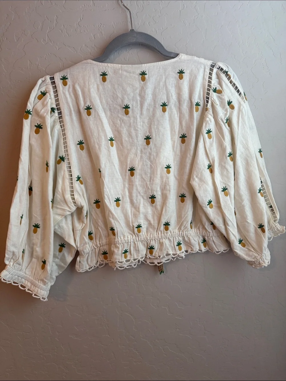 NWT FARM Rio Pineapple Embroidered Blouse - Picture 5 of 8